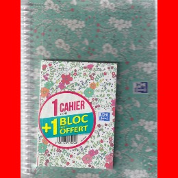 Cahier  a lignes  96 pages 17X22 couverture dur a spirale