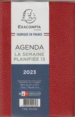 EXACOMPTA Semainier poche Civil 2024 La semaine planifiée 13 Cassandra  tranche or 130x90 mm 13440E