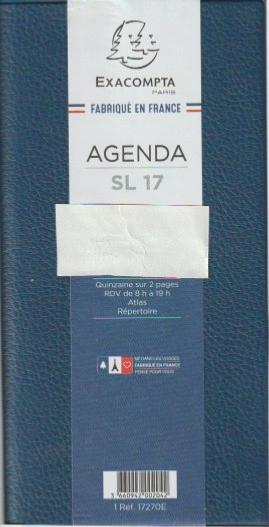 Agenda Exacompta SL17 Classique semainier - Année 2024 - 9 x 17,5 cm