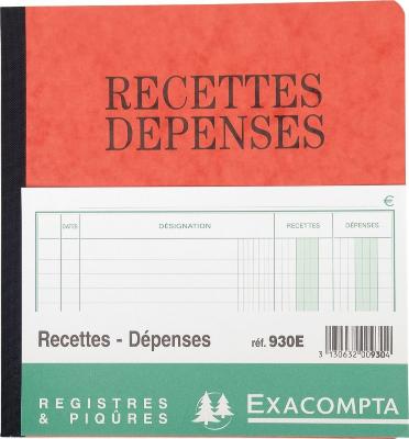 Exacompta 930E cahier Recette Dépense 80 Pages