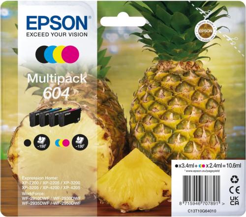 Epson encre 604 Ananas C13T10G64010 Multipack XP2200- XP3200- WF2910-2930-2950