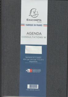 Agenda A4 Exacompta,  Agenda Semainiers Consultations W, année 2026, Couv. Cartonnée reliure wire o 