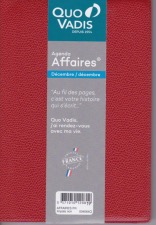 Quo Vadis Affaires Impala agenda  Civil Semainier 10x15 cm Rouge - Année 2025