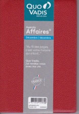 Quo Vadis Affaires Impala agenda  Civil Semainier 10x15 cm Rouge - Année 2024