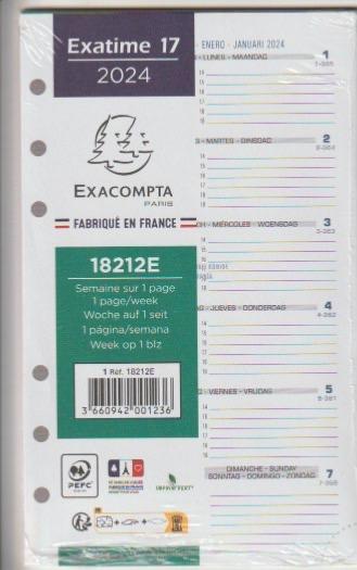 Recharge Agenda 2024 EXACOMPTA SAS Visuel 7 - 15x21cm - 1 semaine sur 2  pages