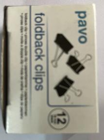 Pince double clip en metal laqué pour pincer du papier 19 mm black