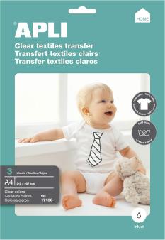 Apli 17168 Papier  Transfert textiles clairs