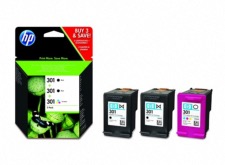 HP 301 Pack de 2 Cartouches d'Encre Noir et  Trois Couleurs CH561 et ch562