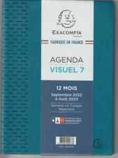 Agenda Winner, Visuel 7 de sept à sept, format 15 x 21 cm, 1 semaine sur 2 pages, 2024-2025