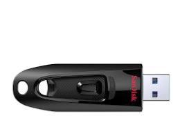 SanDisk Ultra 128 Go Flash Drive, Clé USB 3.0, des vitesses allant jusqu'à 130 Mo/s, Noir