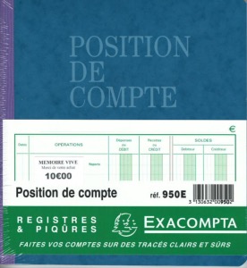 Exacompta 950E Registres et piqures Position de Compte Coloris assorti 21X19