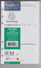 Agenda  Exacompta 18244E Recharge Exatime 17 1 semaine sur 2 pages Horizontal Année 2027
