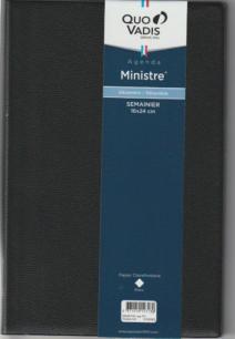 AGENDA QUO VADIS - MINISTRE 015099Q - 16X24CM - NOIR - ANNÉE 2024