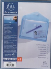 Exacompta 56720E Pochettes enveloppes A5 fermeture scratch en polypropylene 200 microns