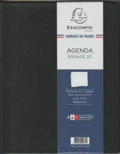  Agenda EXACOMPTA ESPACE 27   21 x 27  1 semaine sur 2 pages 274721E - 