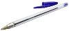 Bic Cristal Stylo à bille pointe moyenne Corps plastique transparent à capuchon Encre Bleu Lot de 20