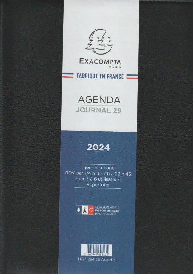 Exacompta 29412E Agenda 2024 Journal 29 un jour à la page