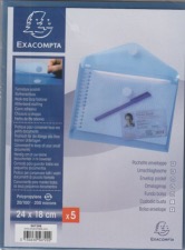 Exacompta 56720E Pochettes enveloppes A5 fermeture scratch en polypropylene 200 microns