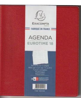 agenda eurotime 18 semainier 2025 répertoire  7 jours complets  16X18