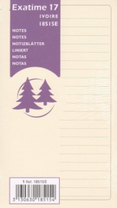 Recharge exatime 17 papier ivoire 18515E notes