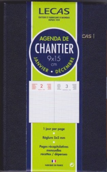 LECAS-  AGENDA Journalier 2025 - 8x13cm - Agenda de chantier