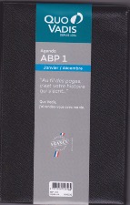 Quo Vadis - Agenda Civil ABP 1 Journalier - 13x21cm - Noir - Janvier à Décembre - Année  2025