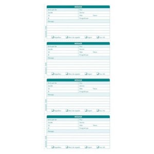 Exacompta 13290E carnet MESSAGES TELEPHONES 50 feuillets Dupli autocopiant, 29.7 x 14.8 cm