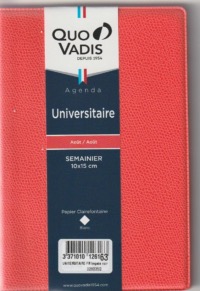  Agenda QUO VADIS Universitaire, format 10 x 15 cm, finition Impala, 2023-2024 