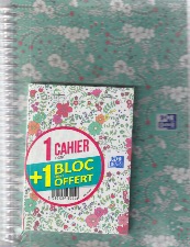 Cahier  a lignes  96 pages 17X22 couverture dur a spirale