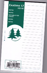 Exacompta 18215 Recharge Papier notes pour organiseur Exatime 17 47 Blanc